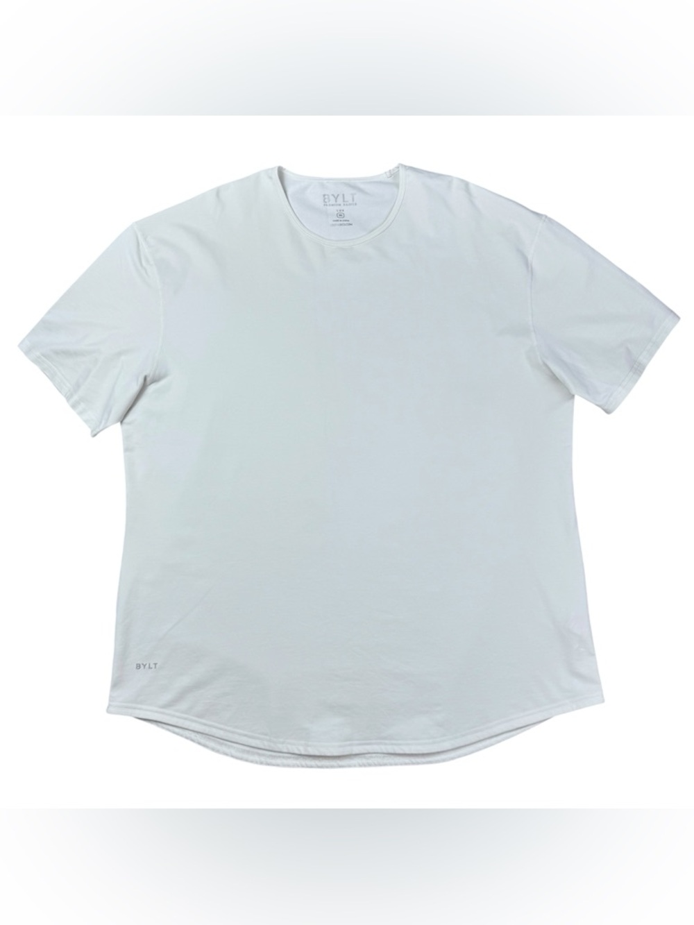 BYLT Premium Basics Drop Cut LUX Blend Tee Shirt Men’s XXXL Vapor White Curved